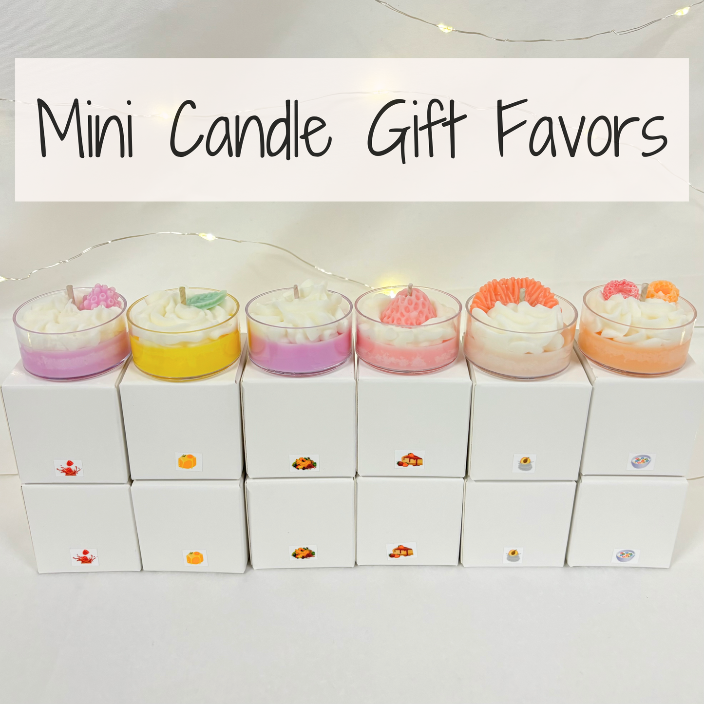 dessert candle bulk gifts, candle party favors, candle party gifts, small candles