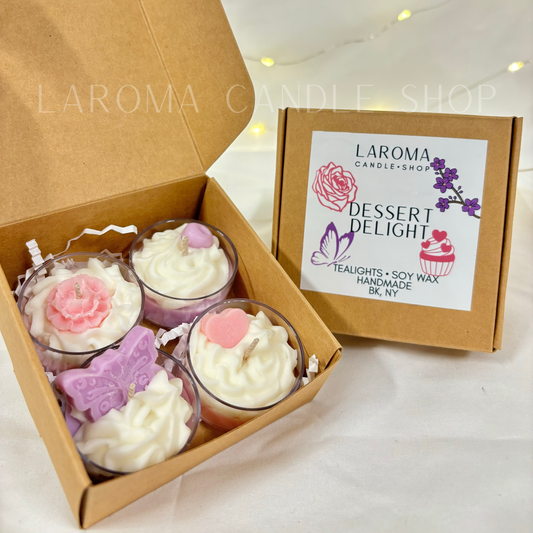 cute dessert candles, candle gift box, small candle set, pastel, butterflies and flowers