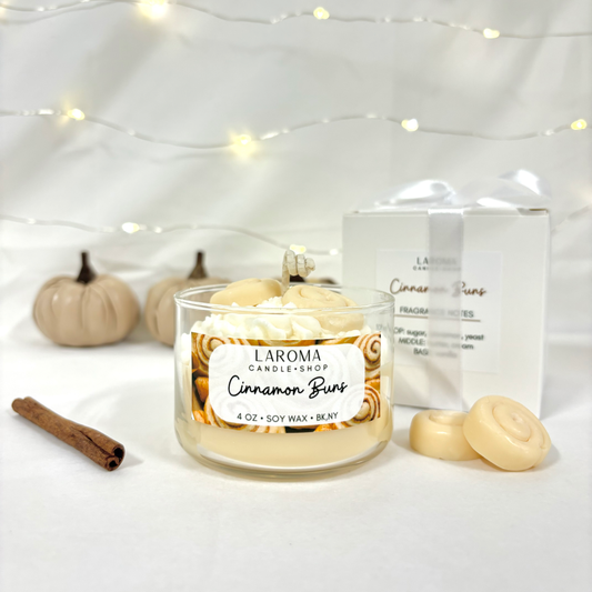 Cinnamon Buns Dessert Candles (clear glass)