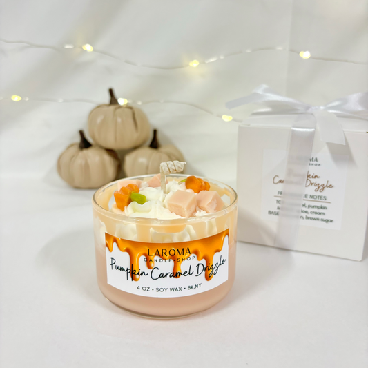 Pumpkin Caramel Drizzle Dessert Candle