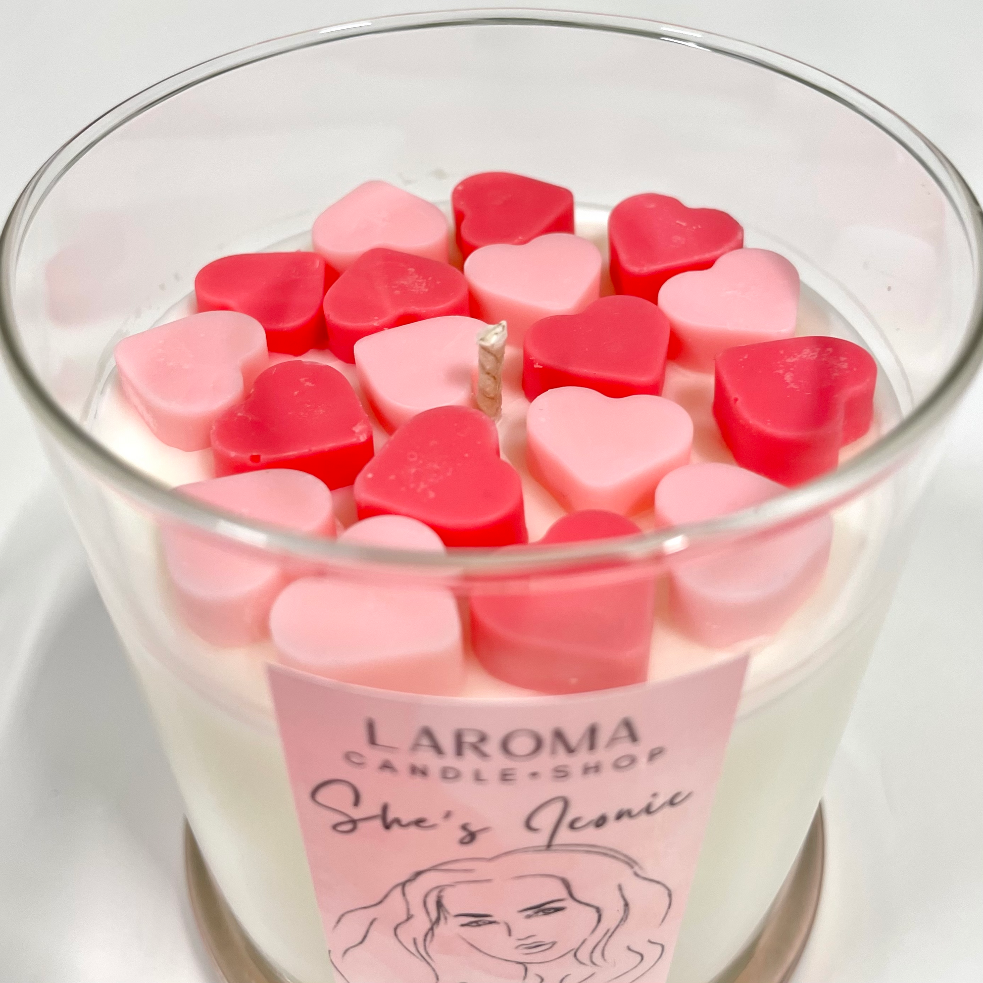 Pastel Orchid Flameless Candle Candy Heart XOXO